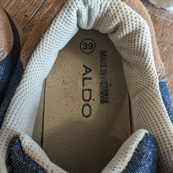 Aldo denim & tan suede Y2K vintage sneakers Euro 39 Approximately US 8 - Picture 12 of 12